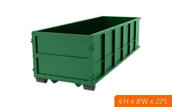 hazardous waste cannot be put in the 20 yard dumpsters as it needs to be disposed of in a special and regulated manner